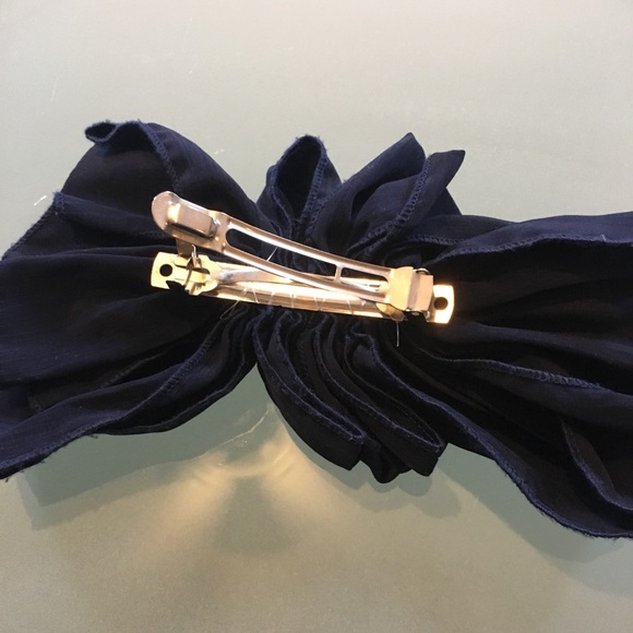 Vintage Navy Hair Bow Clip - Picture 4 of 4